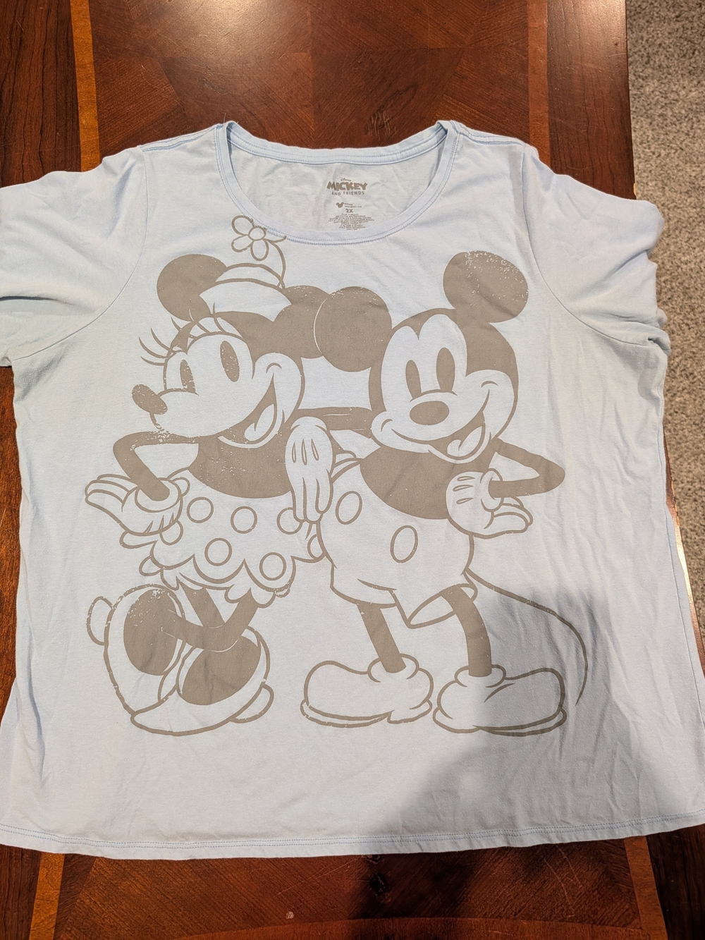 Disney Mickey & Minnie Light Blue Graphic Tee